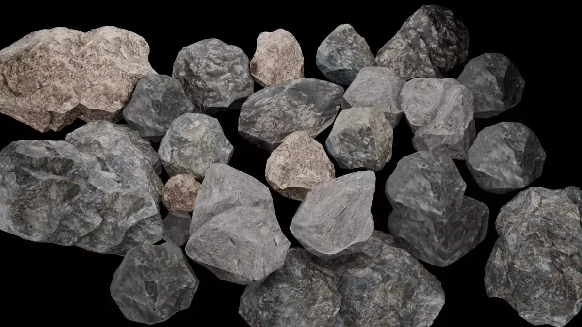Low Poly Base Gray Rock - Ultra HD 4K Texture  Low-poly 3D model