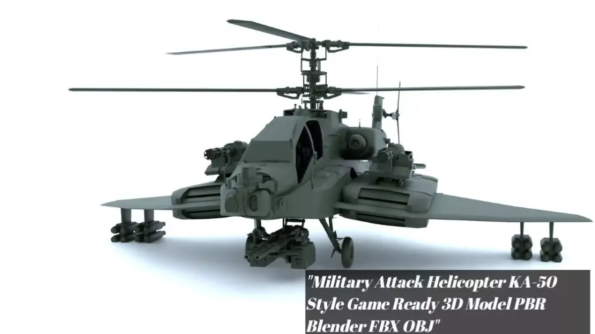Military Attack Helicopter KA 50 Style Game Ready 3D Model PBR  3D model