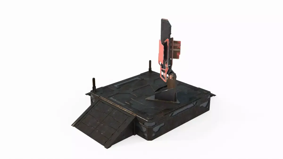 Future sci-fi antenna computer 3D model