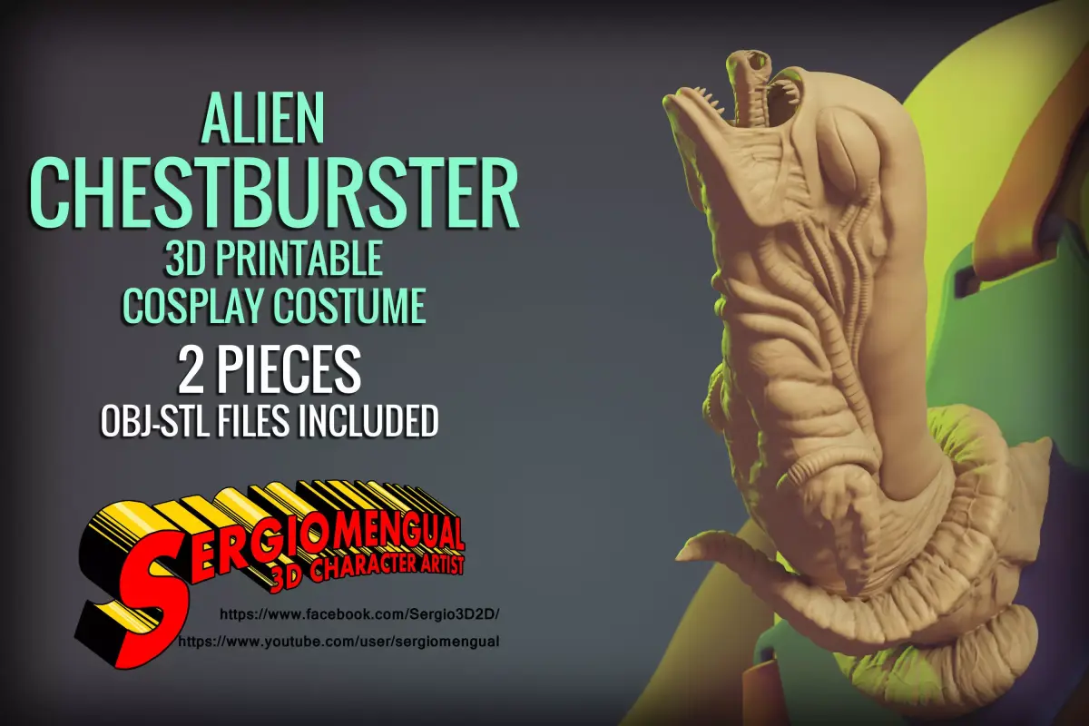 Alien Chestburster 3D Printable Cosplay Costume 3D print model