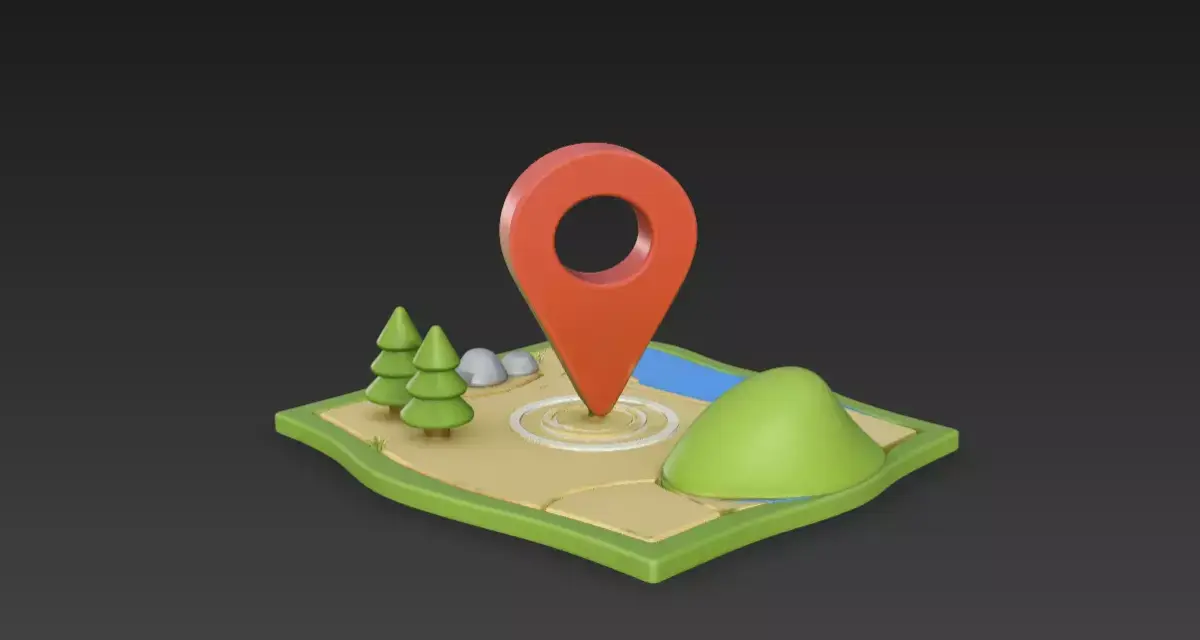 3D Stylized Map Navigation Pin Icon PBR 4K 3D model