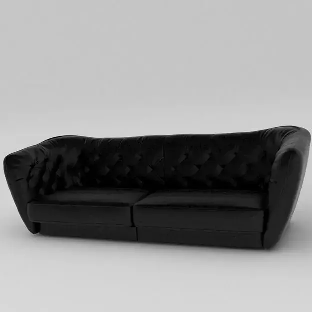Black leather sofa  Free 3D model