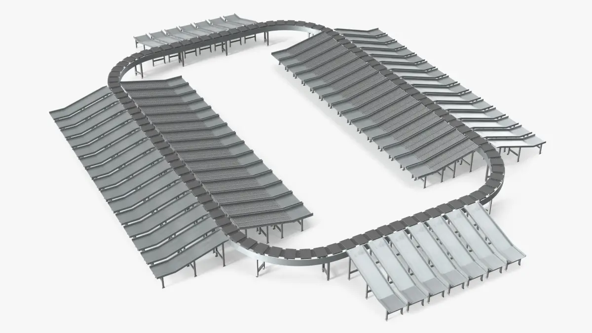 Modular Crossbelt Sortation System 3D model