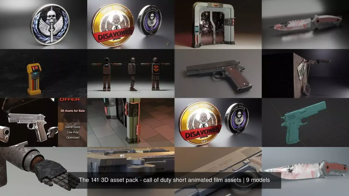 The 141 3D asset pack - call of duty short animated film assets