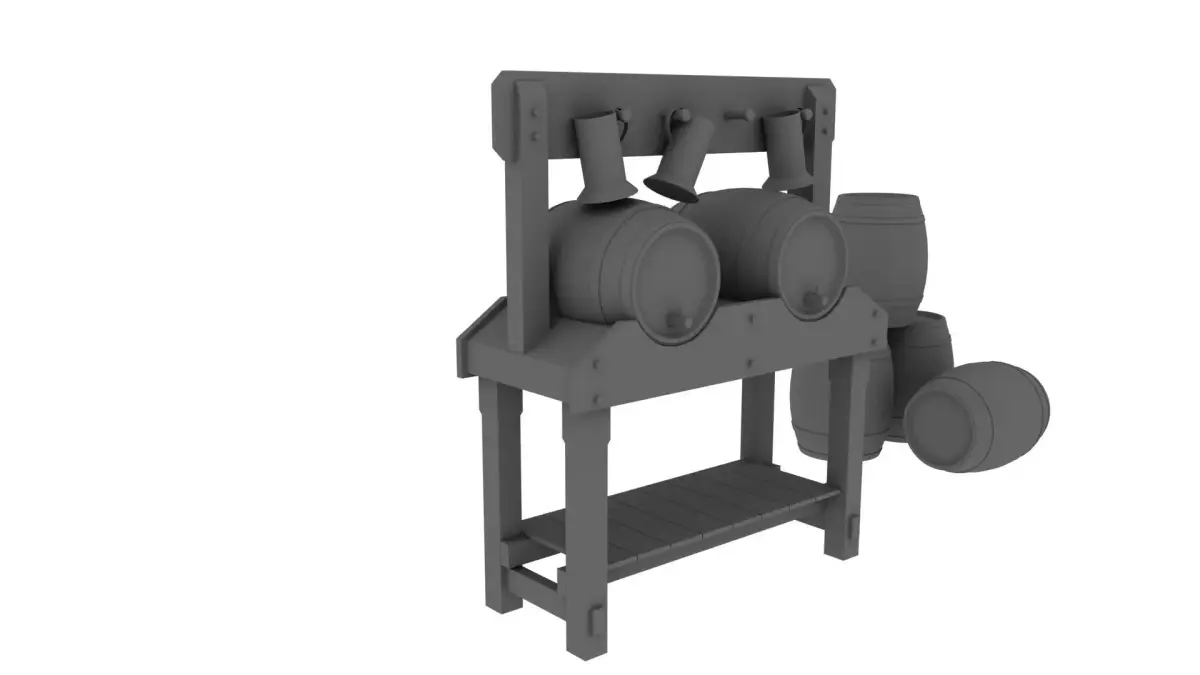 WOODEN BARREL 3D model 15