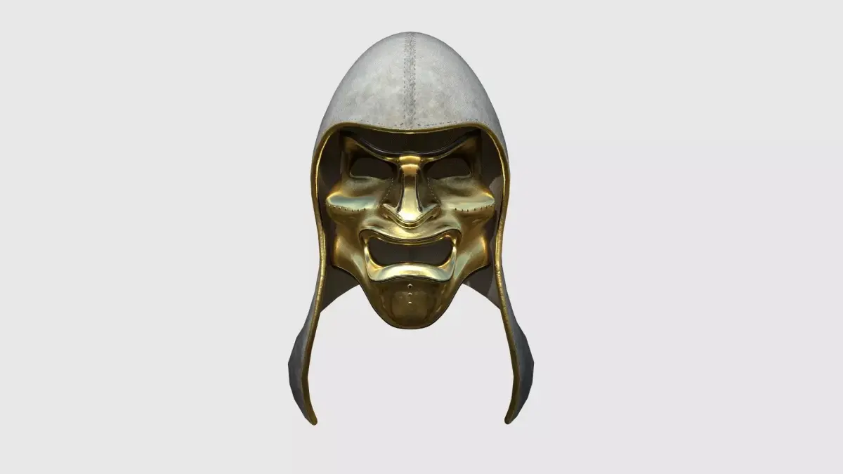 Assassin Mask A05 Gold White - Character Design Fashion Low-poly 3D model