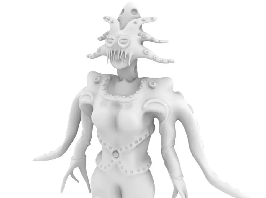 Female Human-Octopus Creature 3D model
