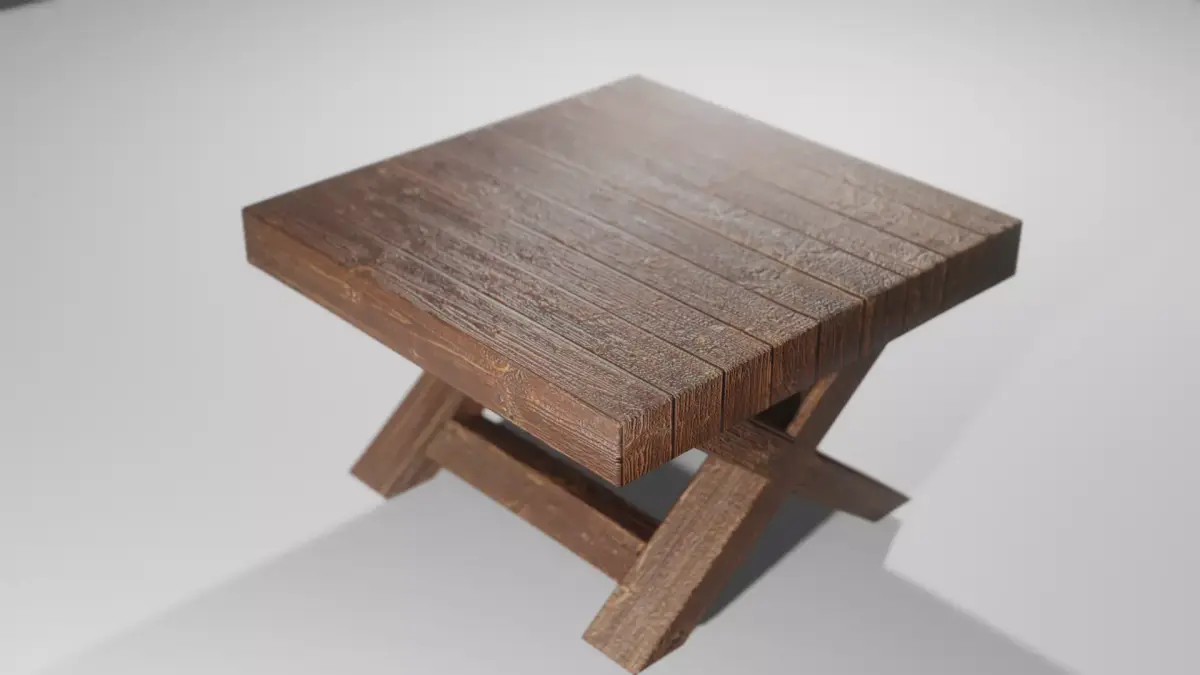 Table Made out of Wood Free low-poly 3D model