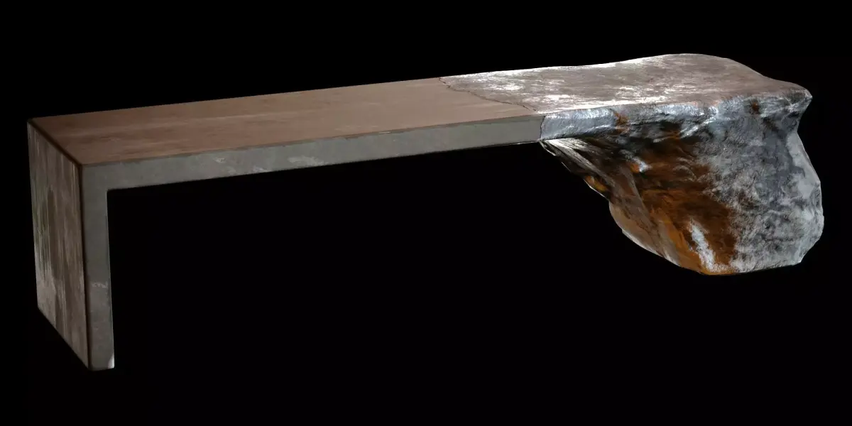 concrete rock sculptural bench Free 3D model