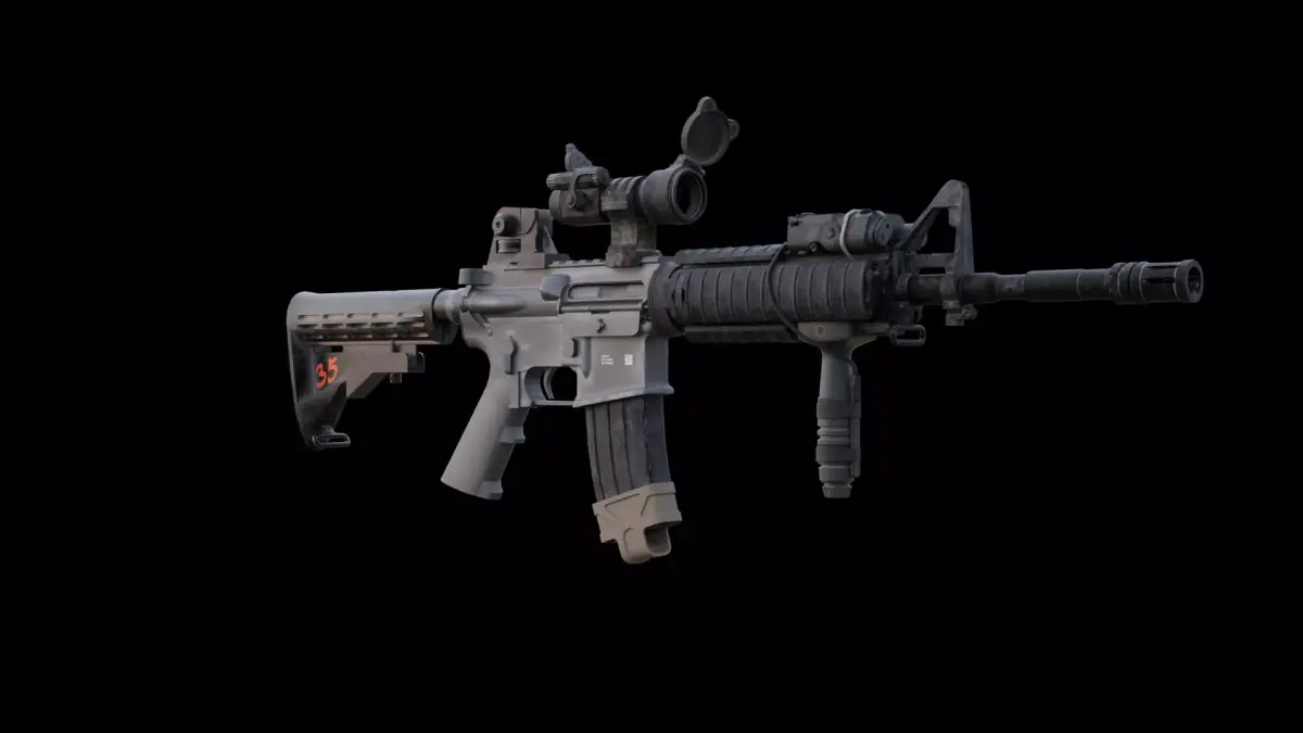 M4A1 Carbine Assault Rifle - Game Ready Low Poly Low-poly 3D model