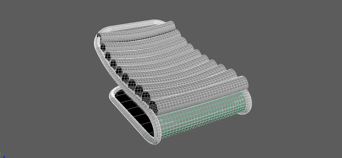 Chair Low-poly 3D model 11