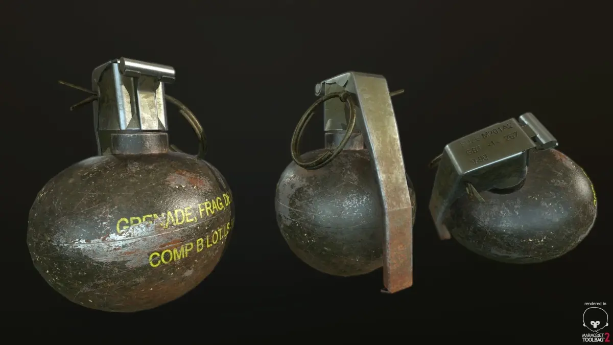 M-67 Hand Grenade Low-poly 3D model