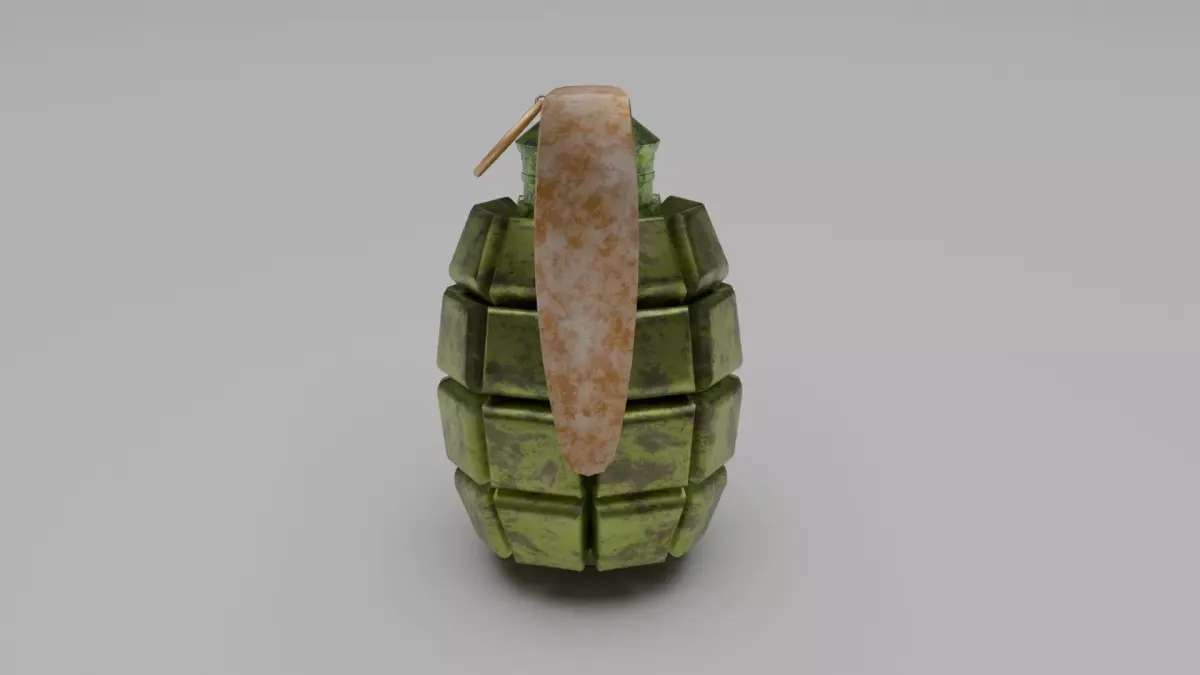 Acidic Rusty Fragmentation Hand Grenade - Game Ready PBR Low-poly 3D model
