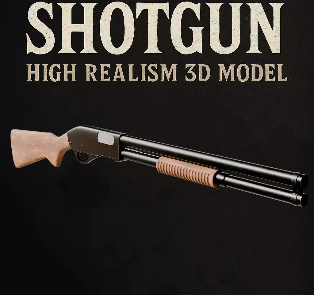  Pump-Action Shotgun  3D model