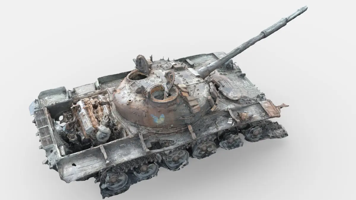 Burned Tank Wreck 01 3D model
