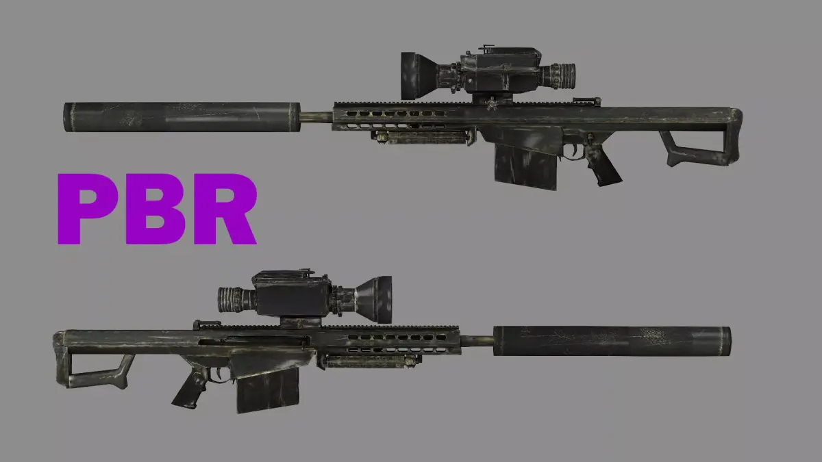 Barrett M82A1 Sniper Rifle Modified Low-poly 3D Model Low-poly 3D model
