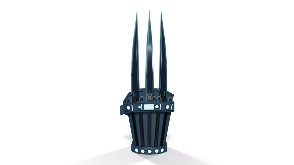 Sci-Fi Triple Spike Melee Weapon Low-poly 3D model