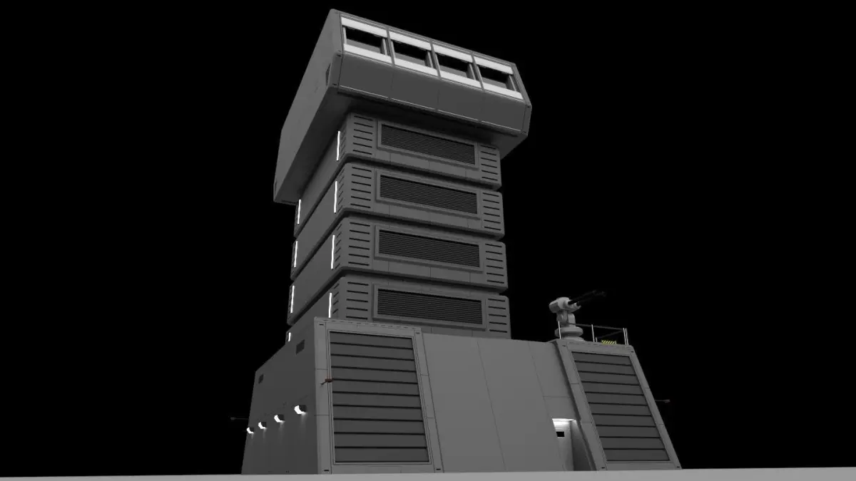 Futuristic Military Recon Tower 3D model