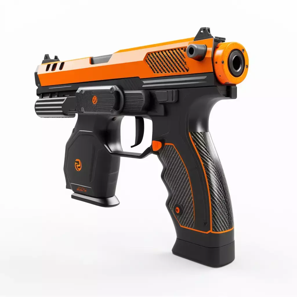 SciFi Pistol with Orange Glow 3D model