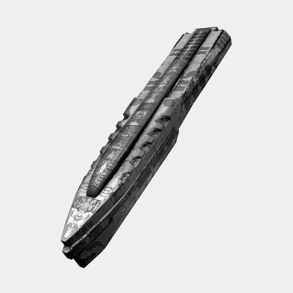 Large Starship Low-poly 3D model