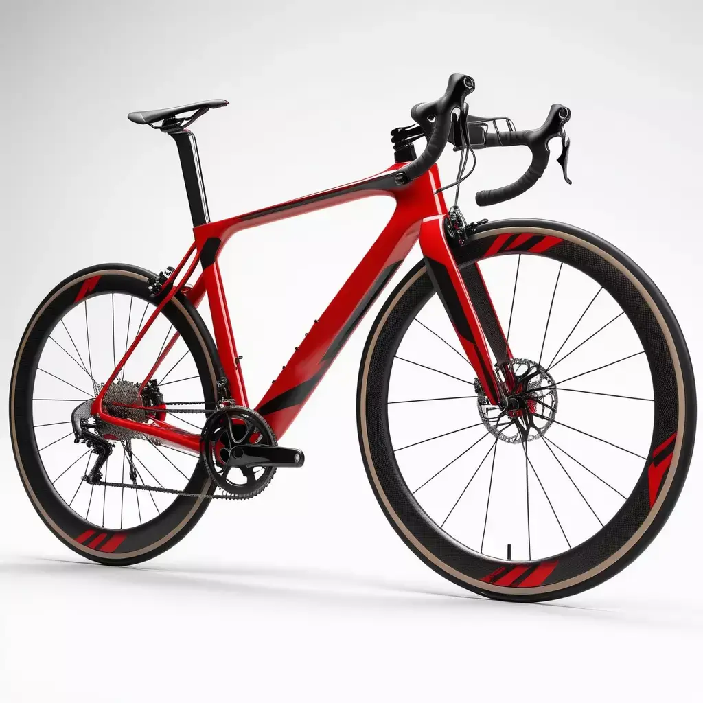 Carbon Fiber Bicycle Frame Red Scratches 3D model