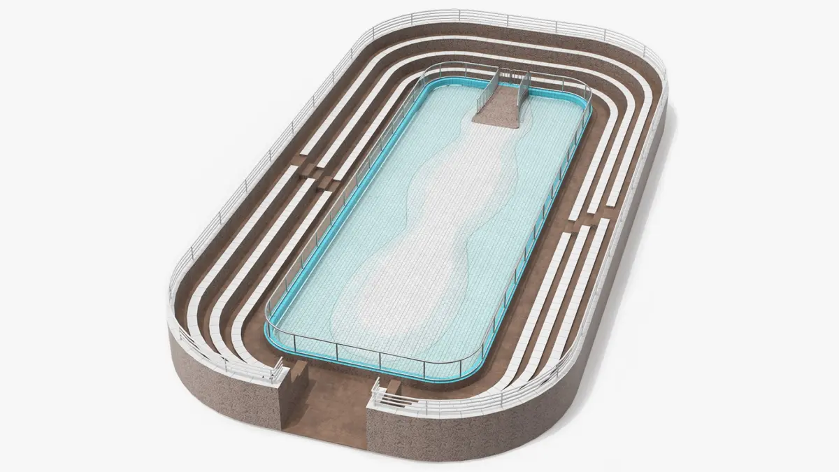 Aquatic Animal Show Arena with Tiered Seating 3D model