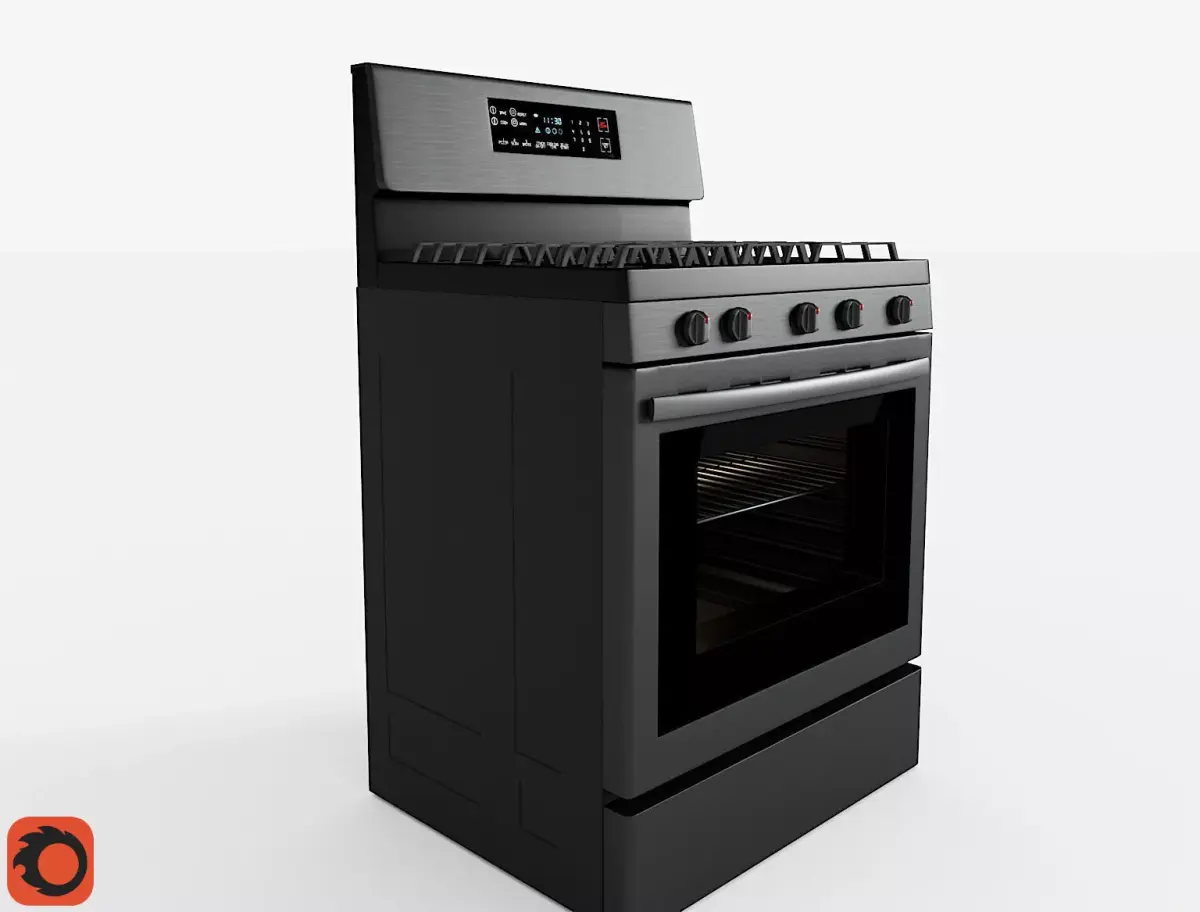 Modern Smart Stove Free low-poly 3D model