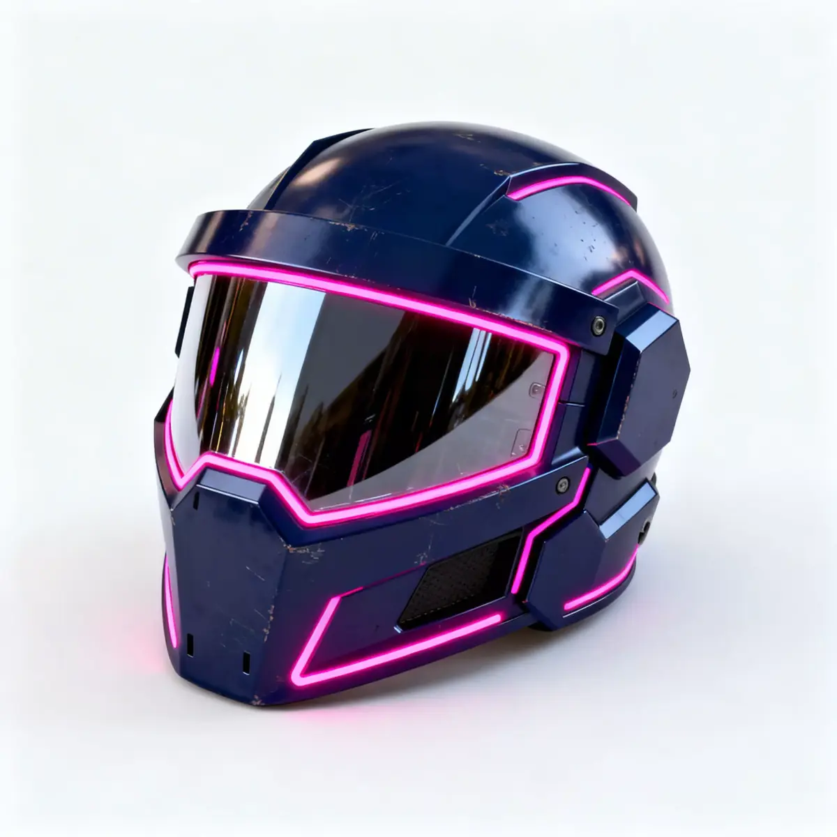 Stylized Cyberpunk Riot Police Helmet 3D Model Low-poly 3D model