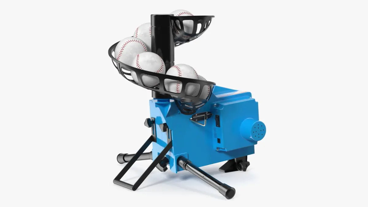Pitch Trainer with Loaded Ball Rack Blue 3D model purchase