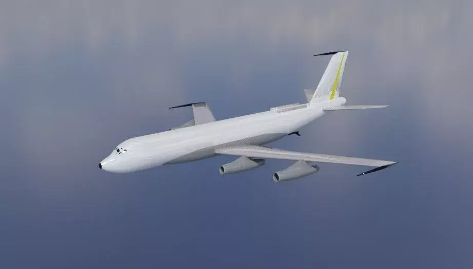 EC-135T Electronic Tanker Style Jet - Custom 1950s Aircraft Low-poly 3D model