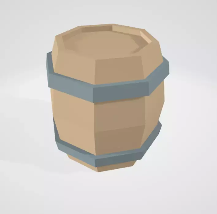 Low Poly Flat Shaded Barrel Free low-poly 3D model