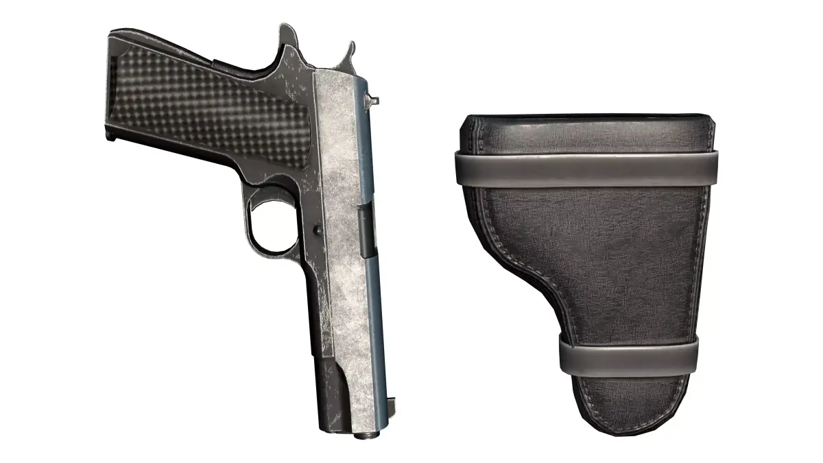 Leg Holster With Gun Low-poly 3D model