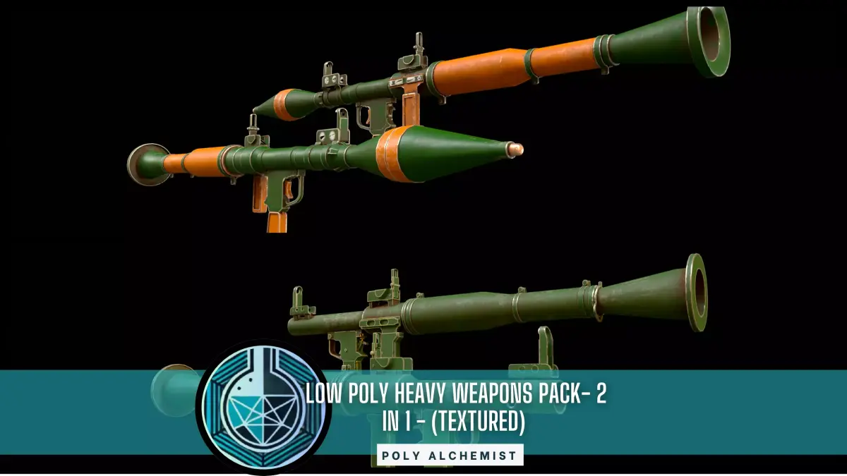 Low Poly Heavy Weapons Pack 2 In 1 - Textured  Low-poly 3D model