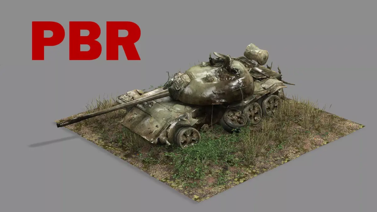Damaged Rusted Tank Low Poly Game Ready 3D Model Low-poly 3D model
