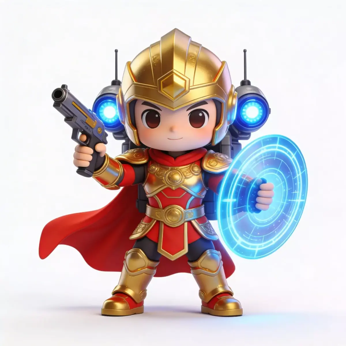 The Gilded Guardian Stylized Golden Commander 3D Model Low-poly 3D model