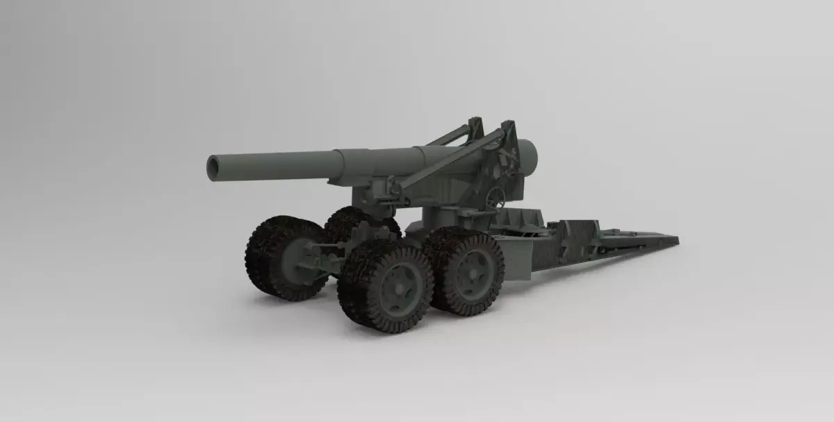 Long Tom Cannon 3D model