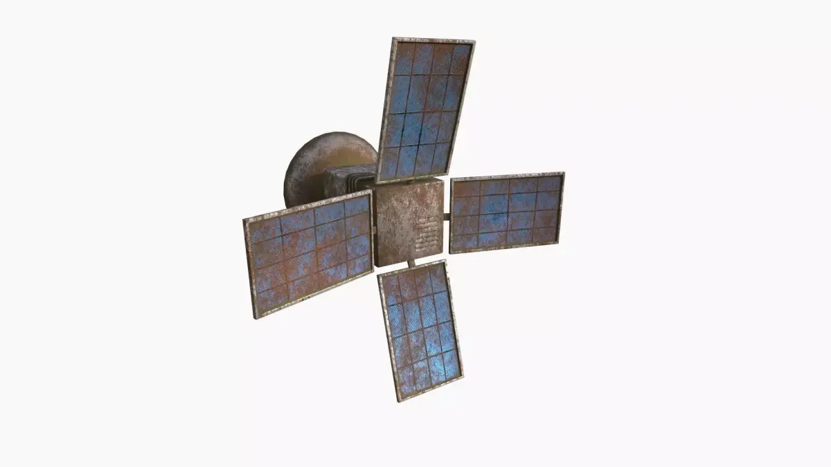 Satellite G11 Destroyed - SciFi Space Design Low-poly 3D model