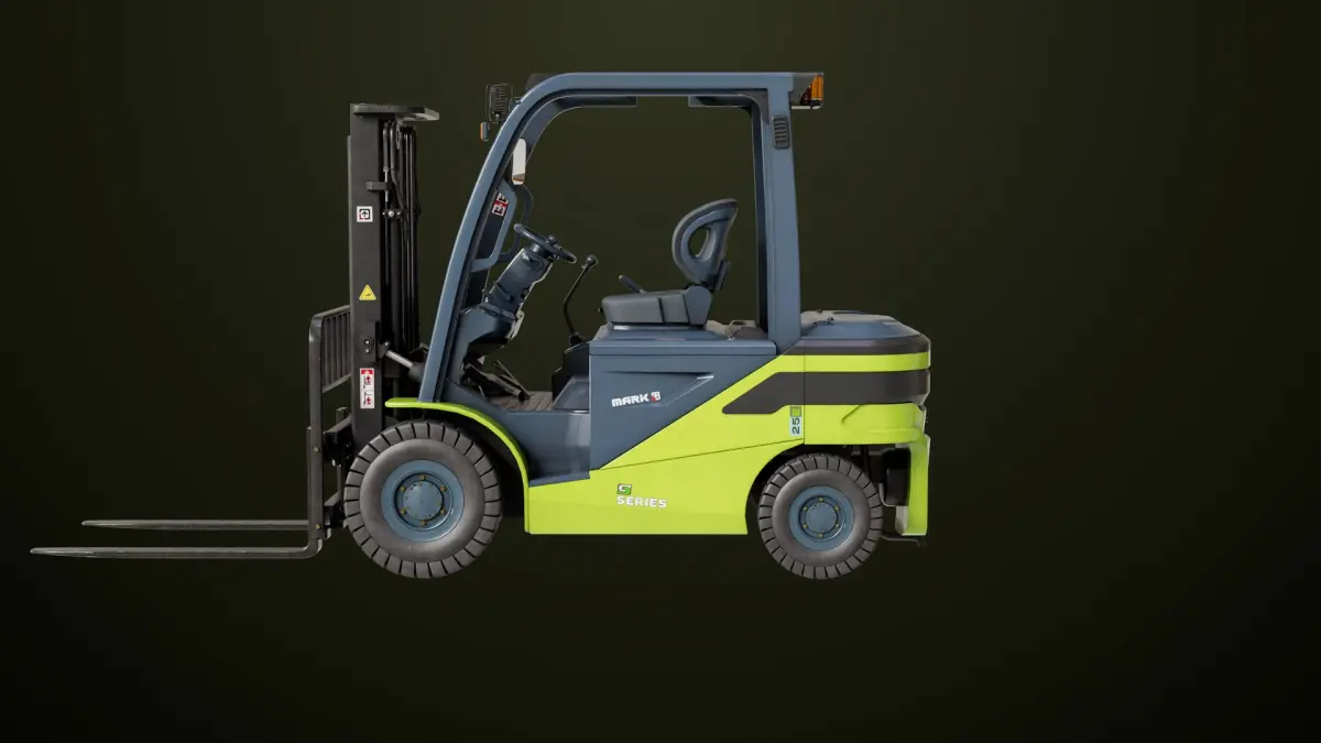 Forklift Truck03 Green All PBR Unity UE Textures 3D model
