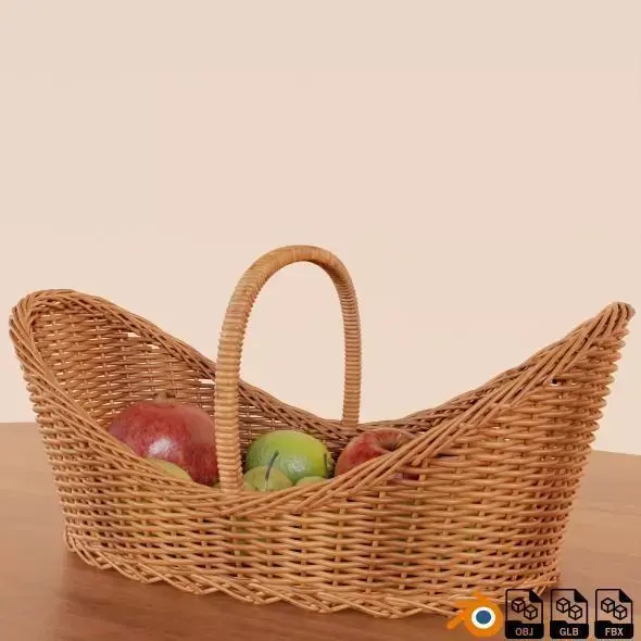 IRA Roti Serving Flower Fruit Vegetable basket Low-poly 3D model
