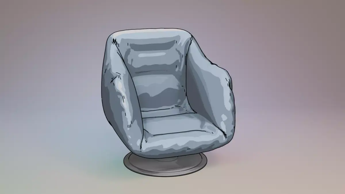 A stylized office chair Free low-poly 3D model