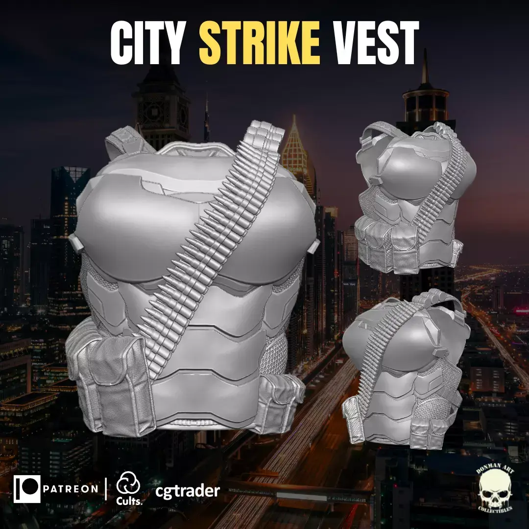 City Strike Vest 3D printable File for Action Figures 3D print model