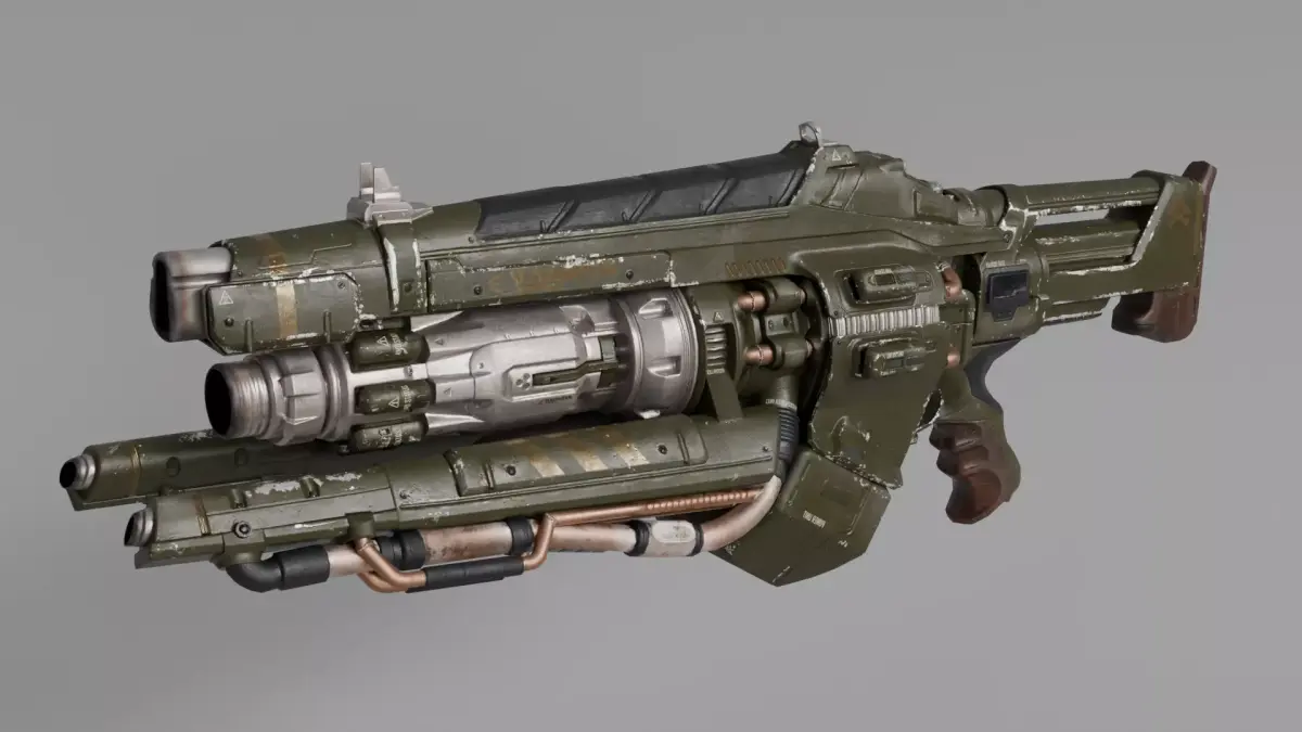 Scifi gun ray Low-poly 3D model