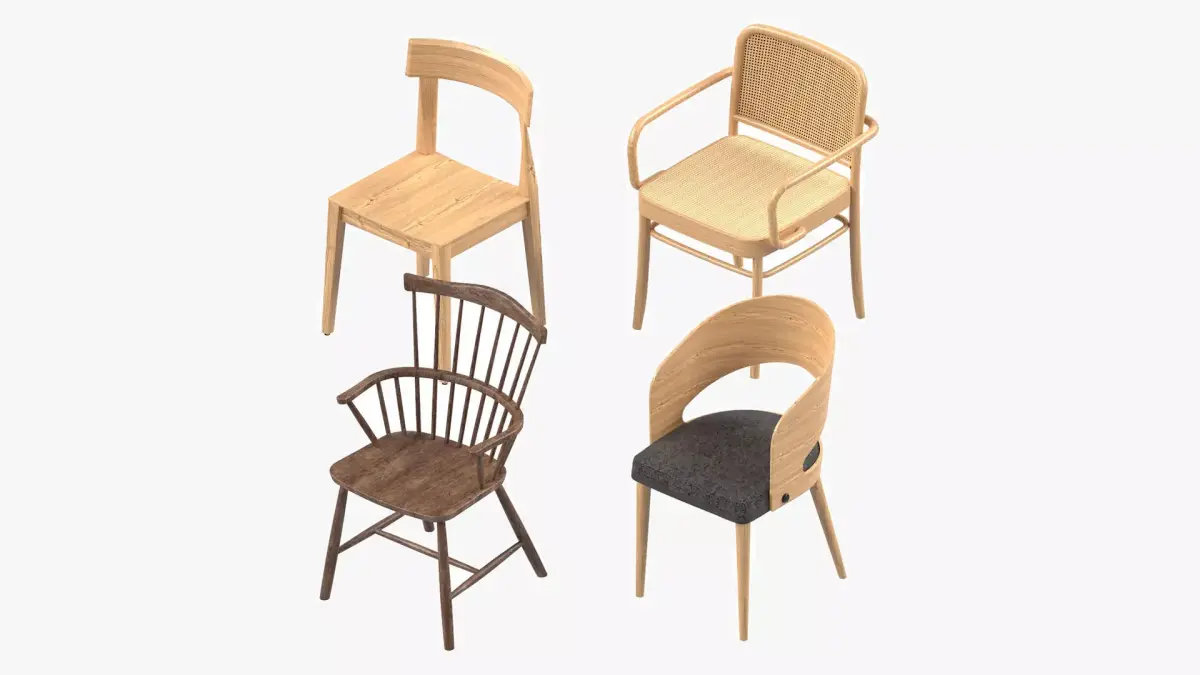 Classic Chairs Set Free 3D model