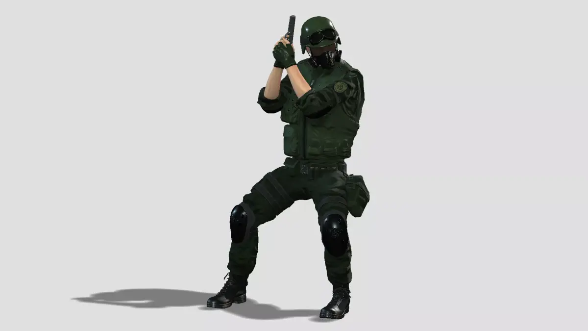Black Tactical SWAT Soldier 3D model