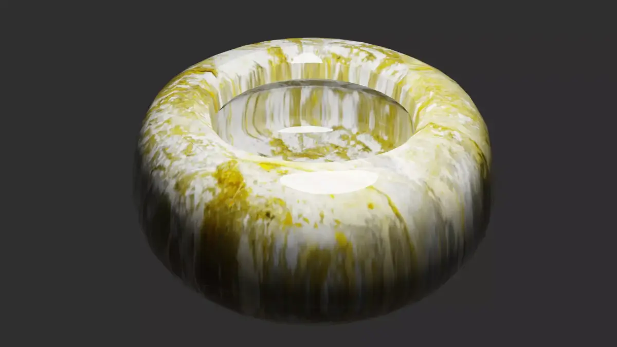 Porcelain bowl  likes stone and bowl melt animation  Low-poly 3D model