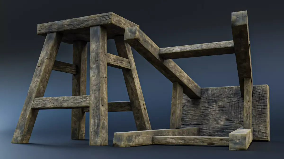 Wood Chair Low-Poly Game Asset Free low-poly 3D model