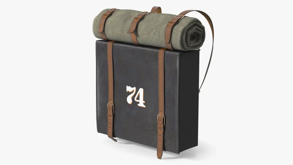 US Civil War Infantry Backpack with Blanket 3D model