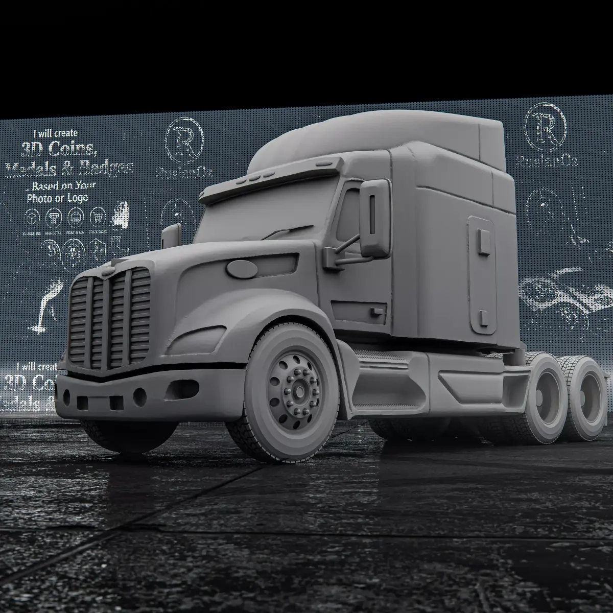 Peterbilt 579  3D Printable Truck Model 3D print model