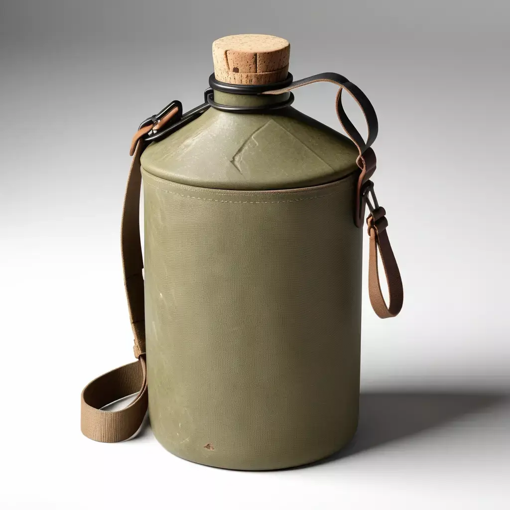Vintage Military Canvas Canteen Bottle 3D model