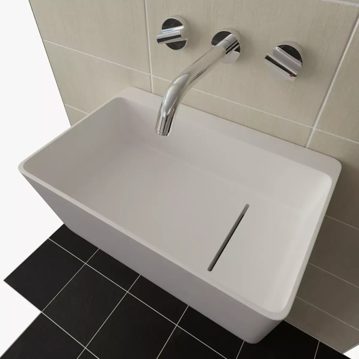 BathroomSet02 bathroom with sink and mirror Free 3D model